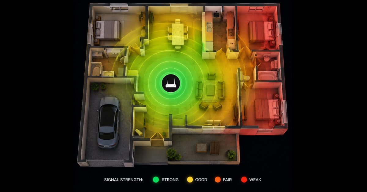WiFi signal strength varying throughout a home