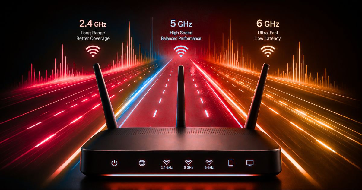 Different WiFi frequency bands illustrated